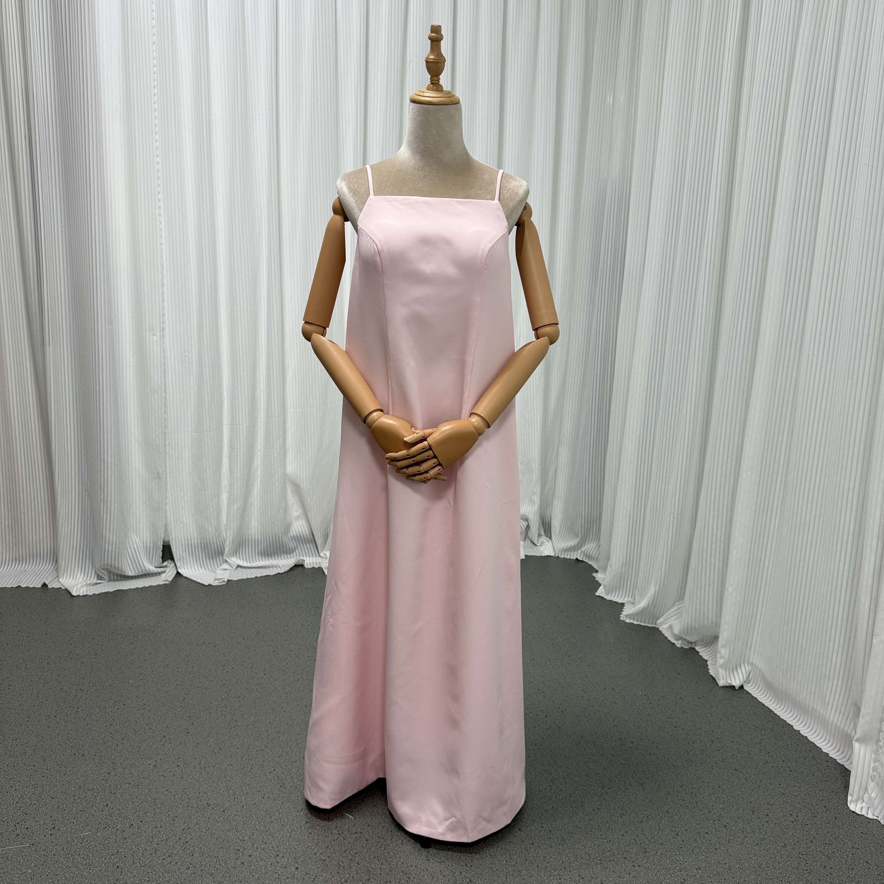 カラードレス コーラルピンク キャミソール 快適な生地 マタニティ 前撮り ファスナー