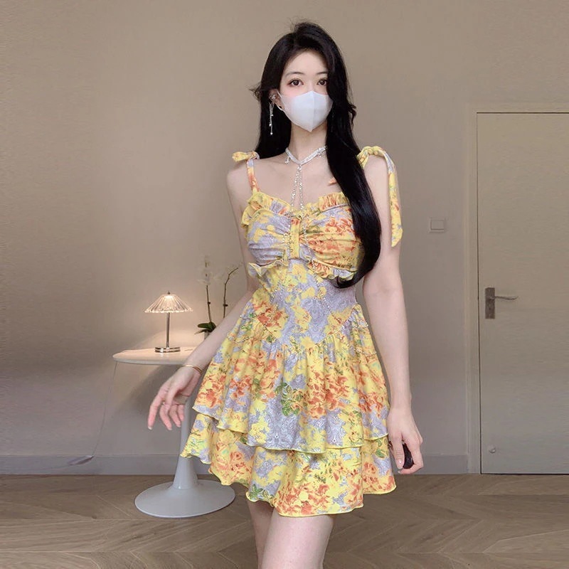 メープルリーフイエローワンピース水着ビーチスパ水着レディースワンピースワンピース水着5新春秋冬スパホリデースイムウェア