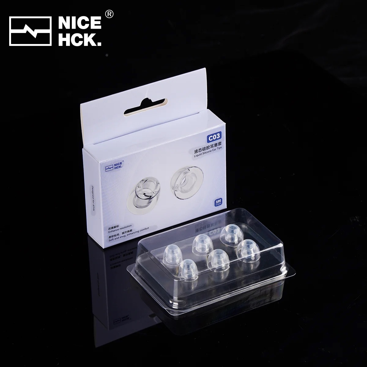 NICEHCK C03 透明液体シリコンイヤーピース 遮音 ソフト 安全 イヤーピース イヤホンアクセサリー NX8 Himalaya Davinci対応 輸入品