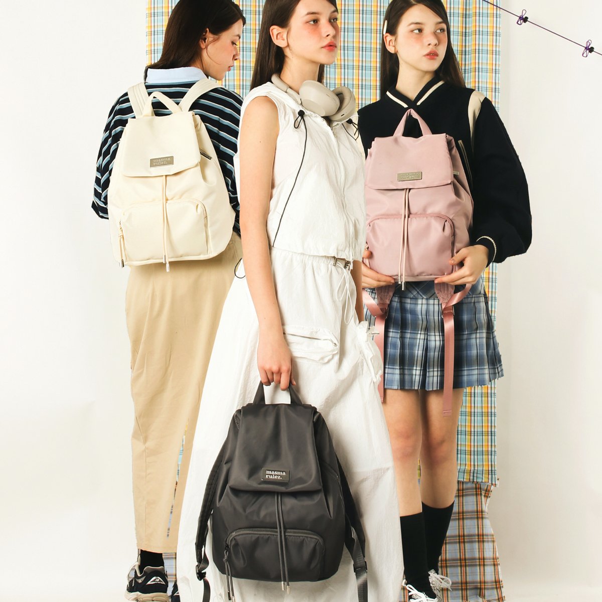 304 スモールナイロンドローフラップバックパック_3色