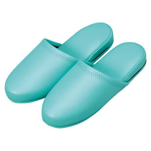 （まとめ買い）オーミケンシ 抗菌レザー調スリッパ10足 グリーン 36055 （10P） 00069844 [x3]