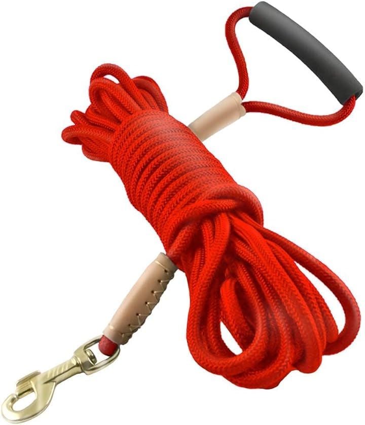 ロングリード 大型犬 中型犬 絡まりにくい 長い 犬用散歩リード 丈夫 耐久性( レッド, 20m)