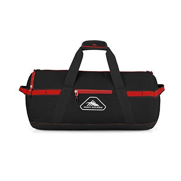 ハイシエラHigh Sierra Packed Cargo Duffel Bag， Black/Crimson Red， Large (36