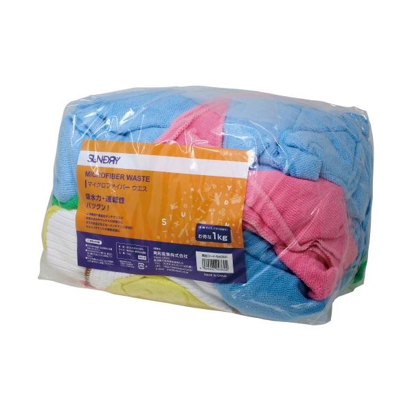 （まとめ）角利産業 マイクロファイバーウエス 1kg（x10セット）