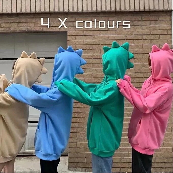 【急速出荷!】パーカー スウェット フーディ 恐竜 怪獣 トップス レディース ルーズ オーバー 着ぐるみ風