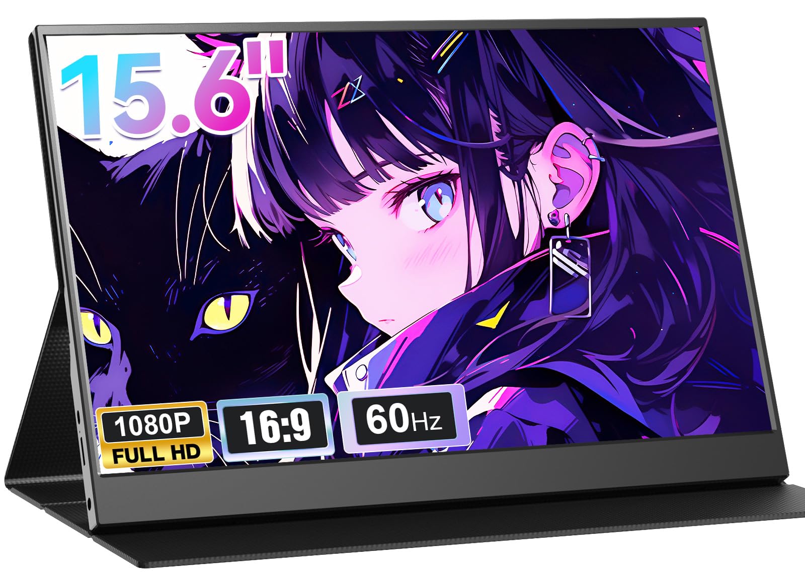 Laptomo モバイルモニター 15.6インチ 1920×1080 FHD ポータブルディスプレイ 薄型 サブモニター軽量 モバイルディスプレイ 非光沢IPSパネル マグネット保護カバー付き HDR