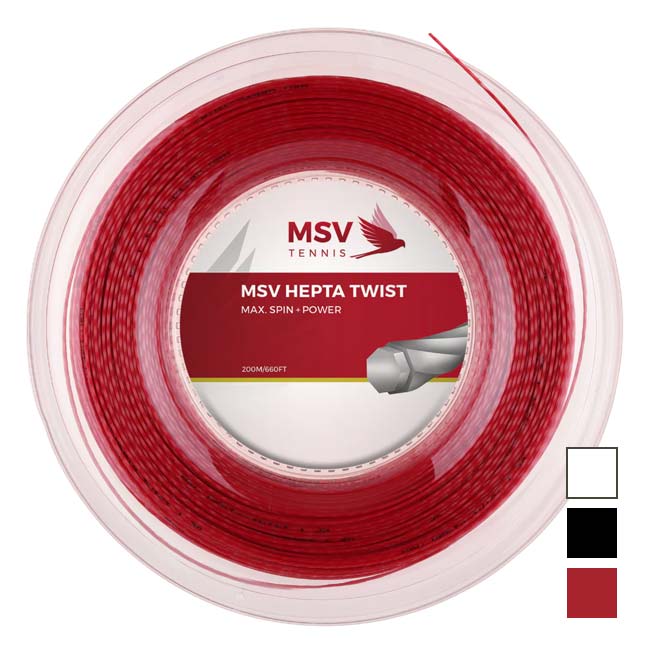 MSV(エムエスブイ) HEPTA TWIST ヘプタ ツイスト 1.15／1.20／1.25／1.30mm 200Mロール 硬式テニス ポリエステルガット