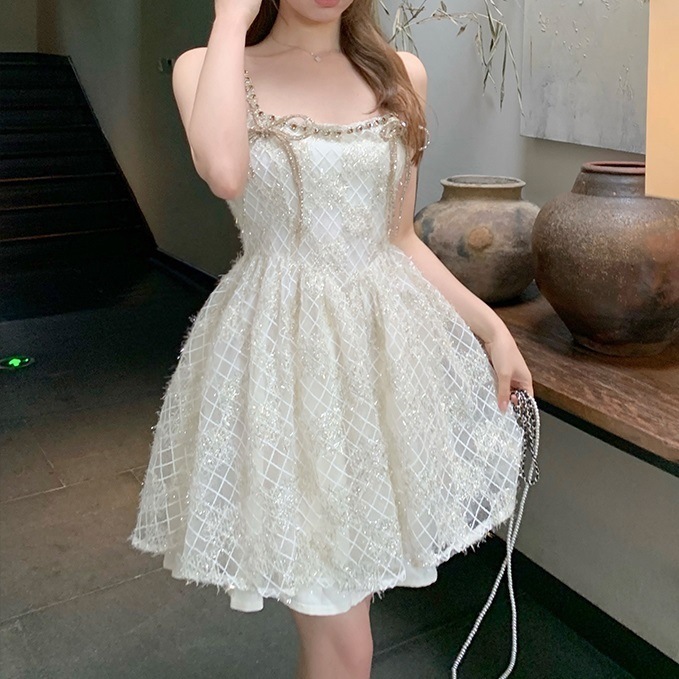 ドレス ワンピース ウェディング パーティー 結婚式 二次会 演奏会 発表会 舞台 キャバ ダンス 衣装 謝恩会 ラウンジ クラブ ショート 膝上 袖なし ノースリーブ スクエアネック マーメイド