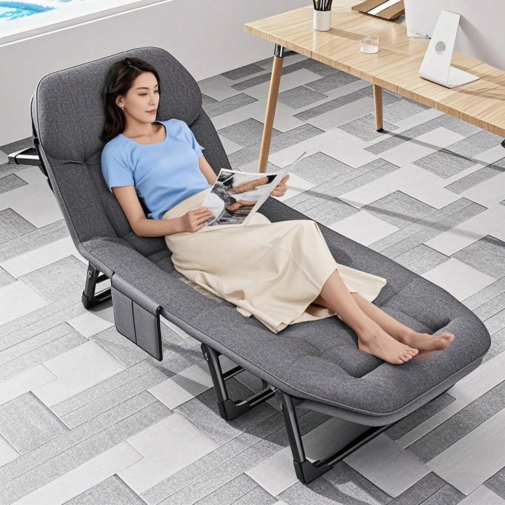 大型の屋外用折りたたみベッドポータブルキャンプ用ベッドオフィス用昼寝用ベッド - 省スペース屋内外での使用に適しています