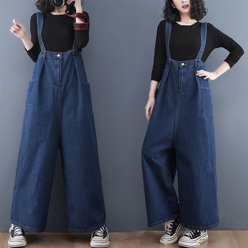 サロペットデニム自然に体型カバー大人カジュアルの豊富な6サイズ展開スタイルアップ