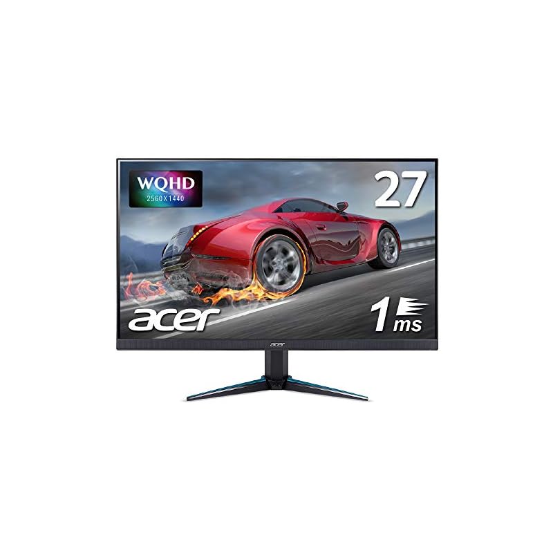 日本エイサー Acer ゲーミングモニター Nitro VG270Ubmiipx 27インチ IPS 非光沢 WQHD 1ms 75Hz FreeSync フレームレスデザイン HDMIx2 スピーカ