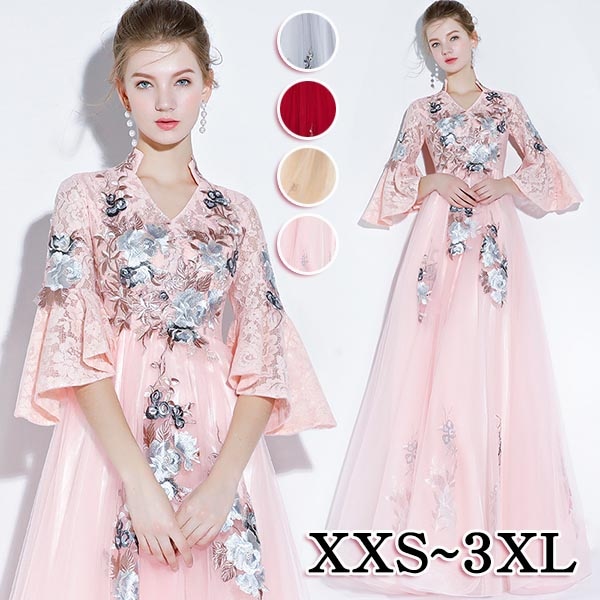 ロングドレス 演奏会 緑 ドレス パーティードレス 大きいサイズ ピアノ 発表会 袖あり 袖付き マーメイドドレス オフショルダー スリット イブニングドレス 上品 大人 結婚式 母親 ドレス 3L