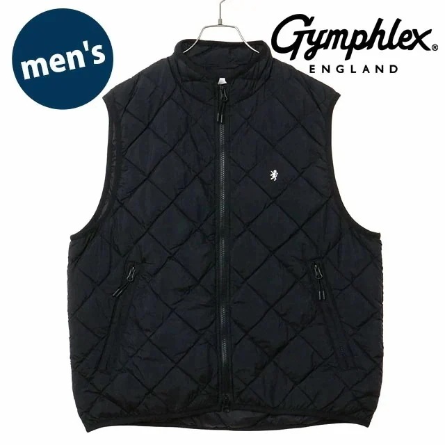 ダウンスタンドカラーベスト [#GY-A0721 WRI] メンズ アウター キルティング BLACK(OFF-WHITE) 正規取扱店