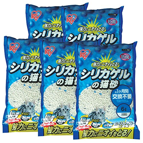 サイズ:6L×5袋 アイリスオーヤマ シリカゲルの猫砂 6L*5袋 (まとめ買い)