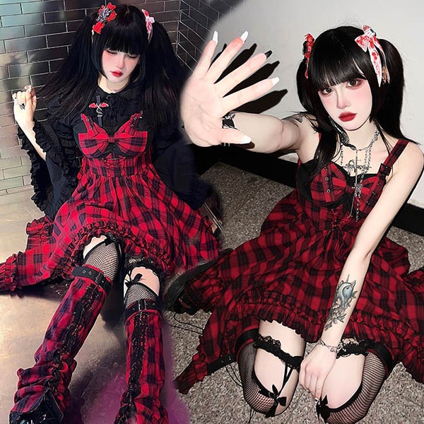 ロリータ ゴシック ゴスロリ ワンピース Aライン パフスリーブ レース フリル 半袖 可愛い アイドル衣装 バンド ショート丈 レディース コスチューム 仮装 ハロウィン 学園祭 文化