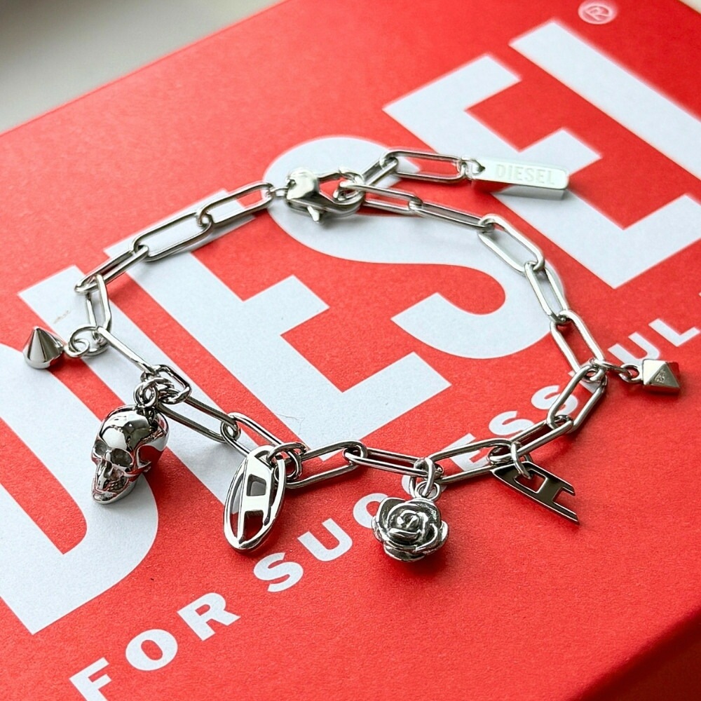 ディーゼル ブレスレット メンズ レディース DIESEL チェーン シルバー ステンレス ストリート モード系 Y2K アクセサリー 誕生日 プレゼント ギフト ブランド DX1604040 成人