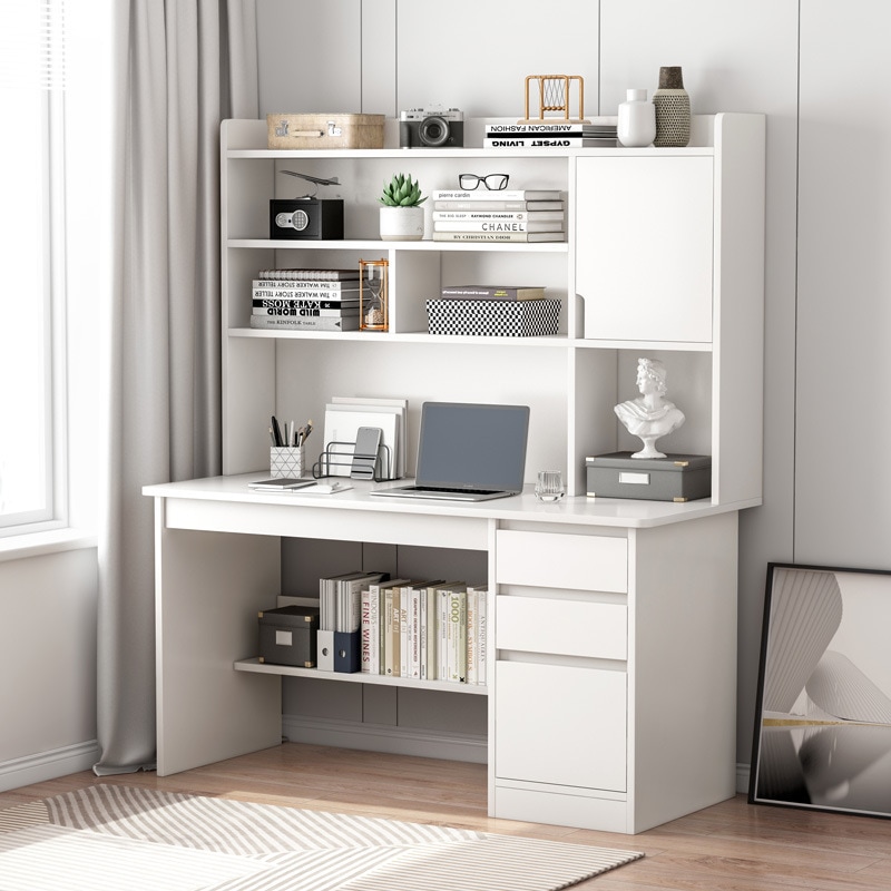 ノルディックデスク本棚本棚と統合されたホームベッドルームコンピューターデスクデスクトップベッドルーム学生学習ライティングデスク