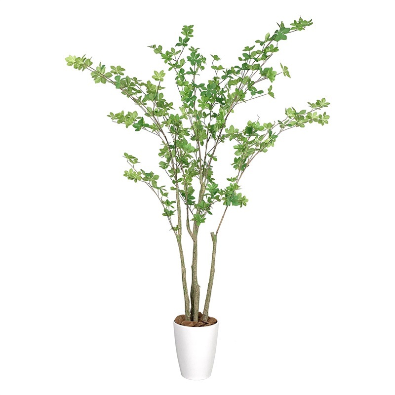 国内即納 フェイクグリーン ドウダンツツジ 人工観葉植物 人工観葉樹 造花 鉢付 155c