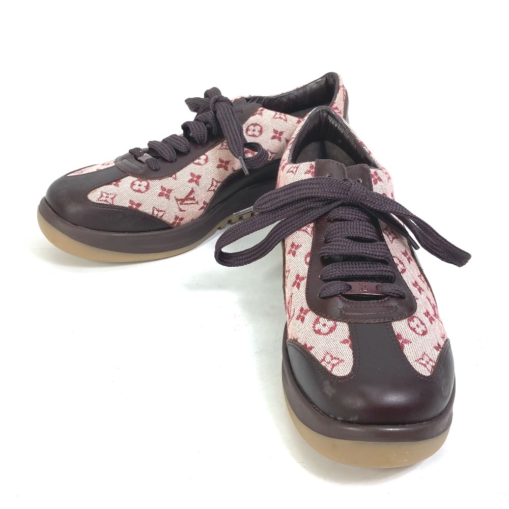 スニーカー 型番不明 モノグラムミニ 靴 紐 キャンバス レッド 24,893円