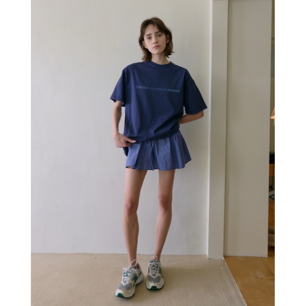 NOCONTENT レイヤードチェックスカート _ ブルーチェック172