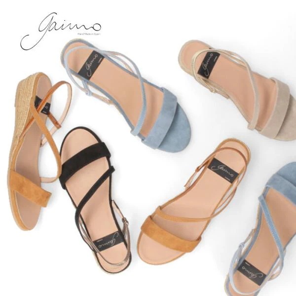 gaimo ガイモ BETSY サンダル レディース ストラップ ローヒール ラウンドトゥ ウエッジソール エスパドリーユ 麻 セール