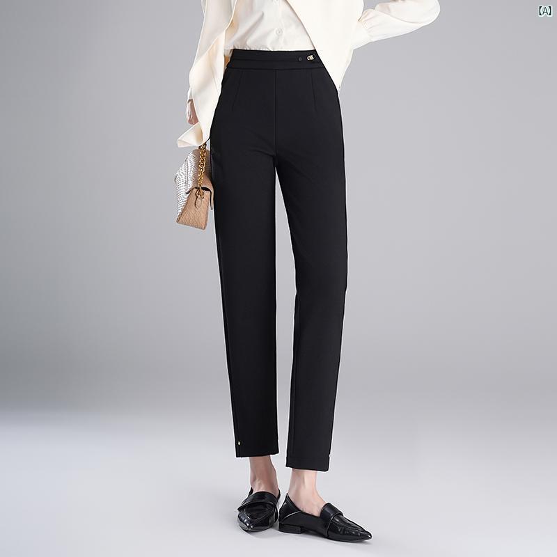 レディース　ファッション　オシャレ　シンプル シンプル パンツ 春秋 カジュアル プロ 質感 裾細 スーツ