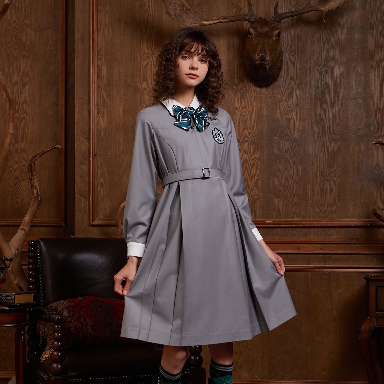 ハリーポッタードレス秋長袖英国カレッジjk制服ドレス