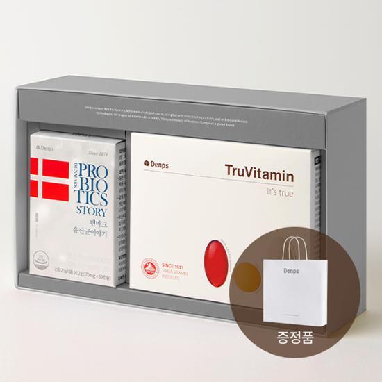 デンプス デンマーク プロバイオティクス ストーリー 1ボックス (2ヶ月分) + トゥルービタミン 1ボックス (1ヶ月分) セット+ ショッピングバッグ 含む