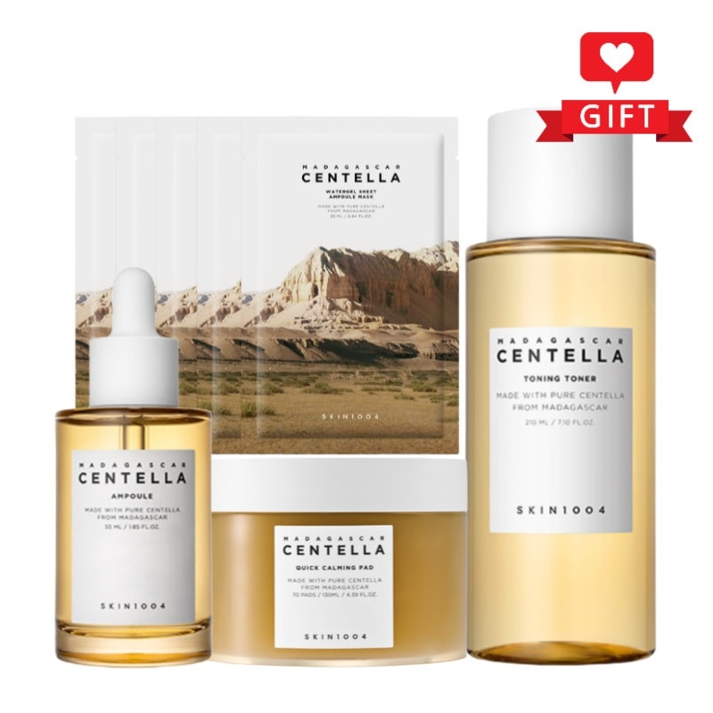 マダガスカル センテラ4点セット（トーニングトナー210ml＋アンプル55ml＋カーミングパッド70枚＋ウォーターゲルマスク5枚）/ 敏感肌/肌キメケア/水分バリア