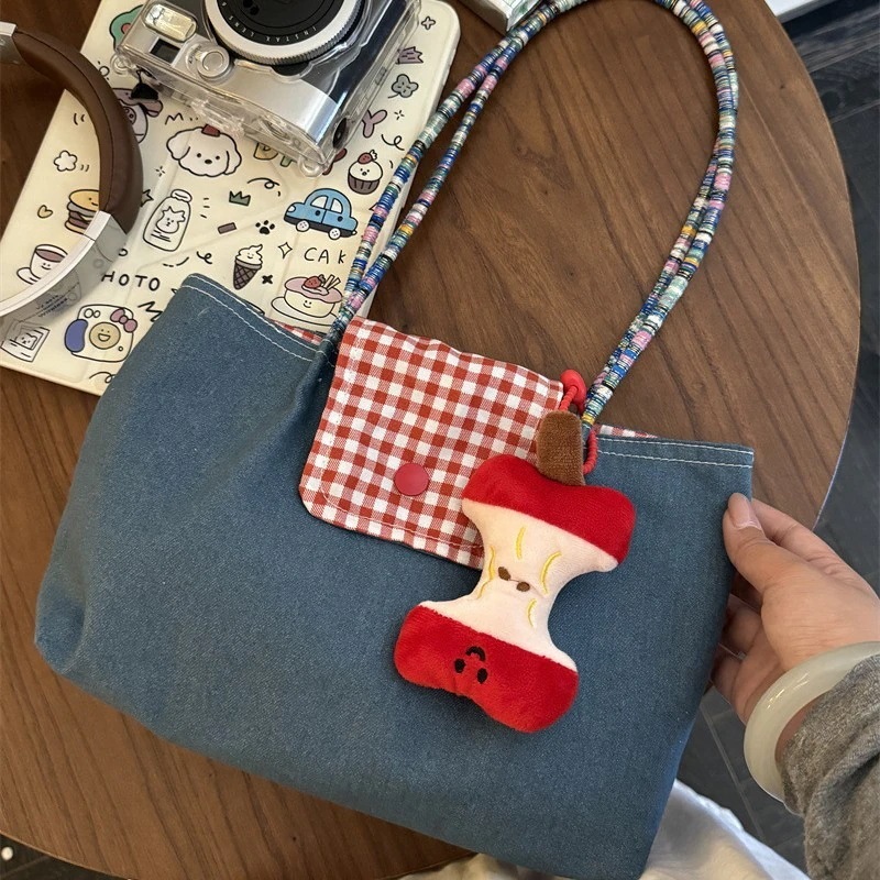 【20点セット】【送料無料】2025大容量デニムワンショルダー手提げチェックリュック通勤レトロカジュアルトートバッグ女