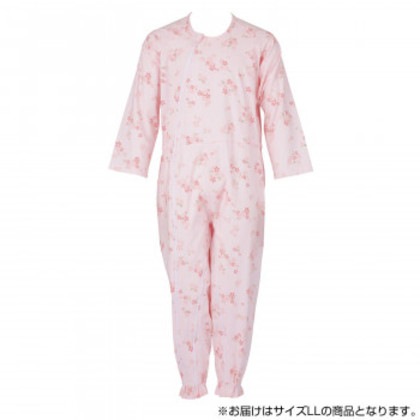 フットマーク 介護つなぎ服(前開き) LL ピンク 403420