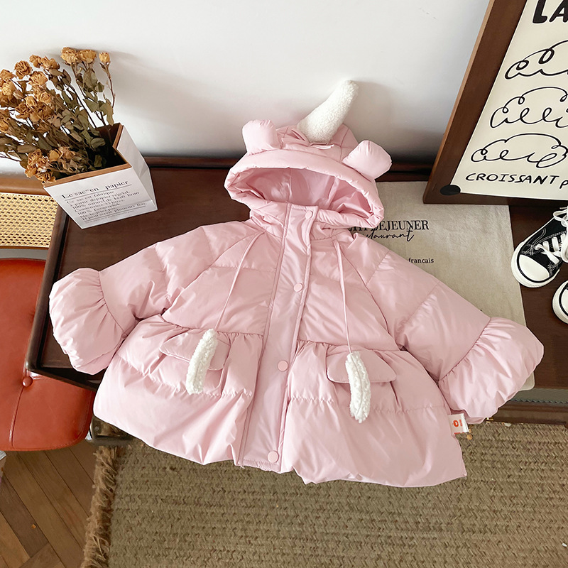 DW 241245子供用ダウンジャケット冬の新ロゴ90ホワイトダックの甘い可愛い保温冬服