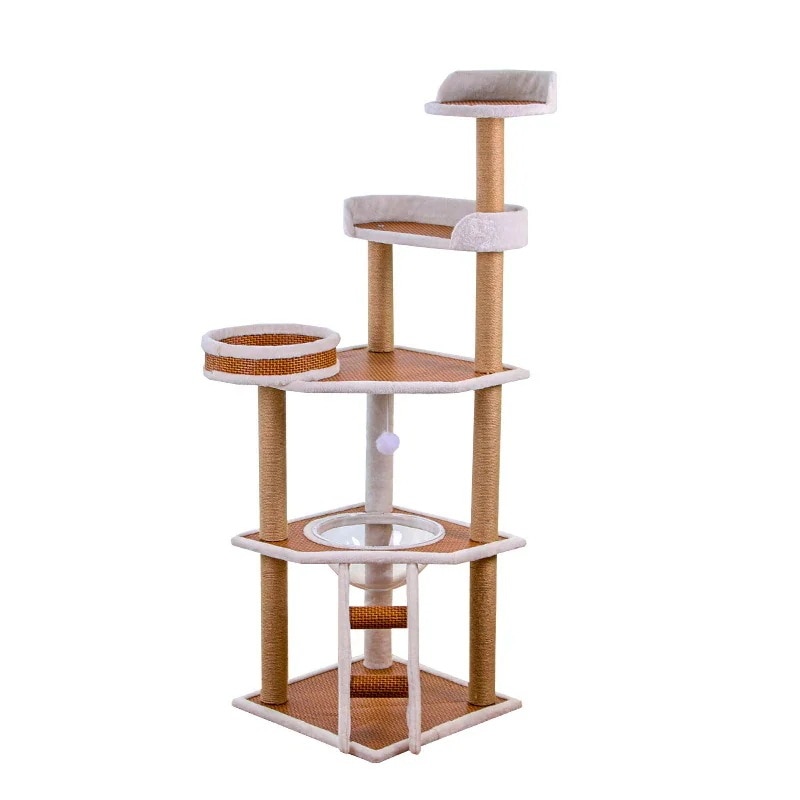 四季籐猫クライミングフレーム夏猫の巣キャットツリーオールインワン猫