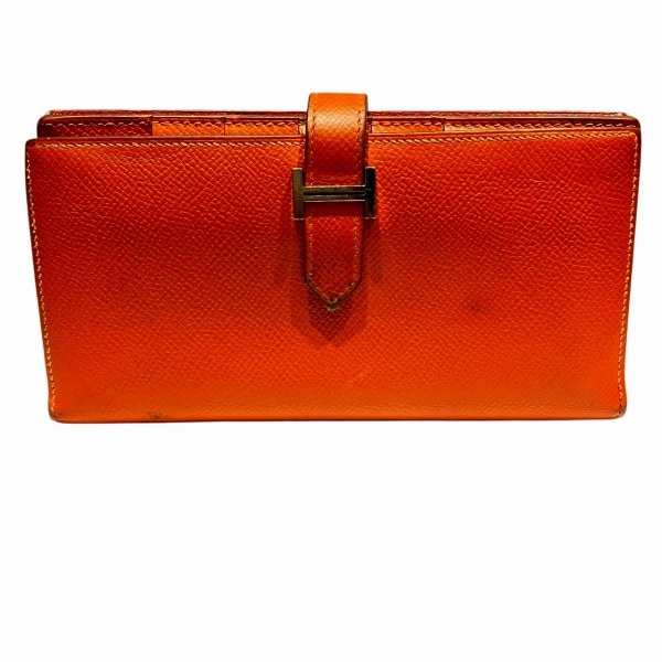 エルメス Hermes ベアンスフレ オレンジ 長財布 レディース 【中古】