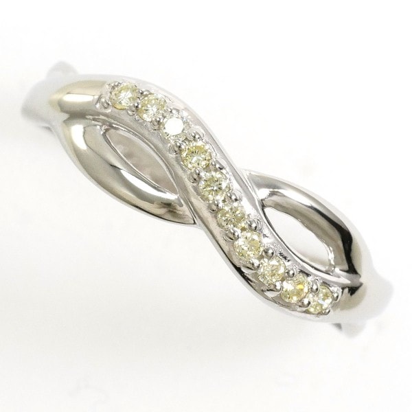 エステール K14WG リング 指輪 12号 イエローダイヤ 総重量約1.4g ジュエリー 中古