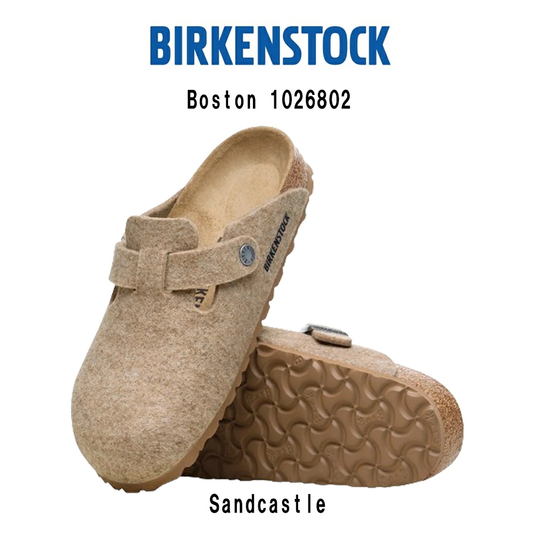 BIRKENSTOCK ボストン ウール フェルト クロッグ サボ サンダル シューズ ベージュ ユニセックス ビルケン レギュラー 1026802