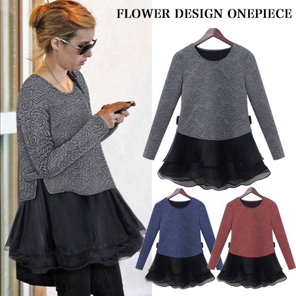 WILLS THOM ラインカバー バラ柄 ゆったりドルマンデザイン フラワーデザインチュニックワンピース ホワイトデー チュニック