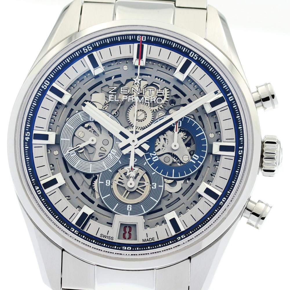 ゼニス ZENITH 03.2081.400 エルプリメロ クロノマスター フルオープン デイト 自動巻き メンズ 良品 箱・保証書付き_870096【中古】