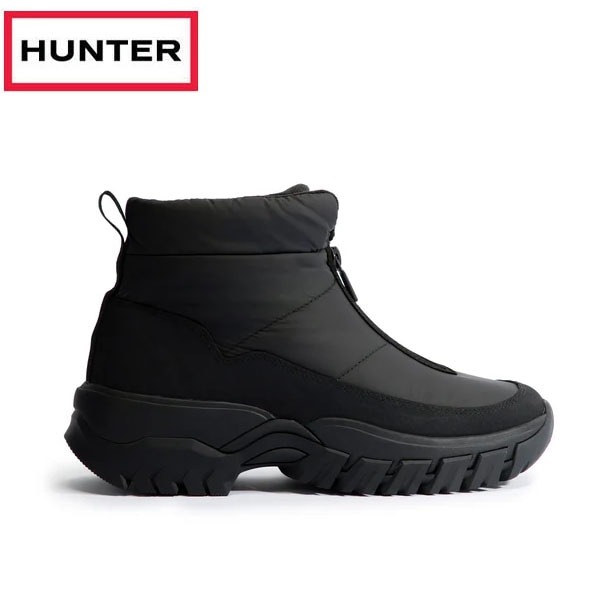ハンター HUNTER ユニセックス イントレピッド ワンダラー アンクル ジップ スノー ブーツ ブラック UFS7118WWU-BLK シューズ