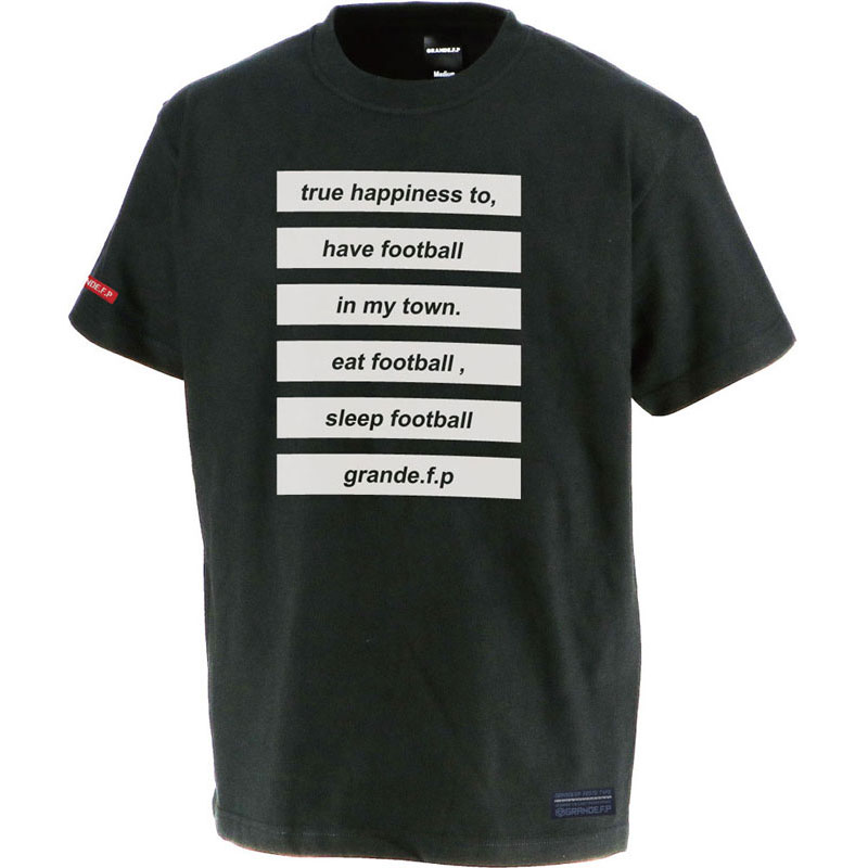 GRANDE.F.P(グランデエフピー) GRANDE.F.P.Happiness.6ステップス.ボックスロゴ.ラバーT.シャツ フットサル 半袖Ｔシャツ (gfph19005-0901)