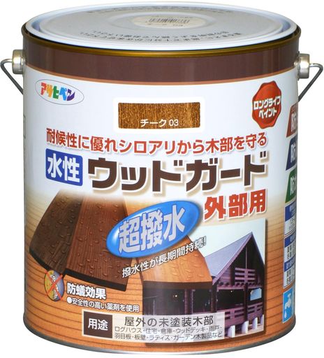 アサヒペン 水性ウッドガード外部用 チーク 3L