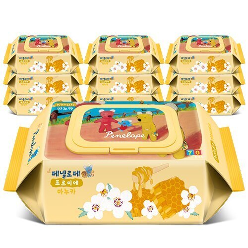ペネロペ プルミエ マヌカ 乳幼児 ウェットティッシュ キャップ型 70枚 X 10パック 5,483円