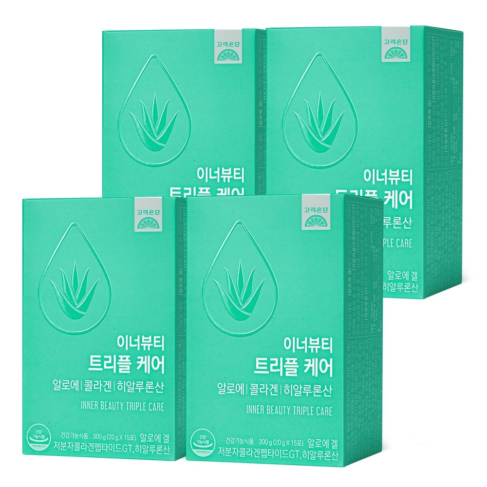 高麗銀団インナービューティートリプルケアアロエコラーゲンヒアルロン酸15砲4個
