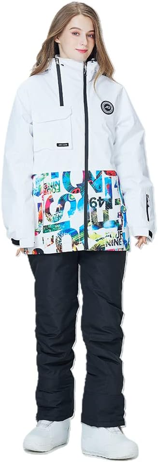 スノーボードウェア レディース スキーウェア 上下セット スノボウェア 全9色 7サイズ（M） 耐水圧10000mm 撥水加工 防寒 ジャケット パンツ 2点セット T-139