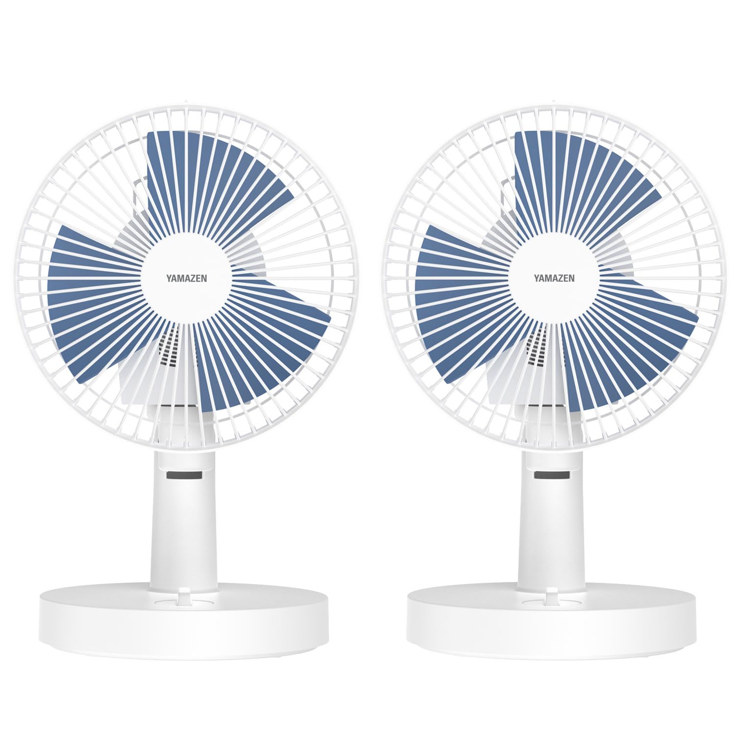 【2台セット】 扇風機 卓上扇風機 小型 左右首振り 風量2段階調節 上下角度調節 ロータリースイッチ ブルー YDS-EJ18(A)*2
