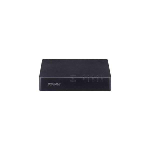 （まとめ） BUFFALO バッファロー 10／100Mbps対応スイッチングHub プラスチック筐体／電源外付けモデル（5ポート） ブラック LSW4-TX-5EP／BKD (×3セット)