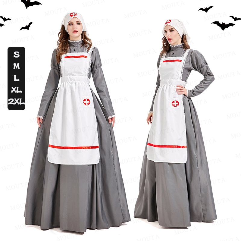 ハロウィン 衣装 ヨーロッパ ナースコスチューム 仮装 ハロウィン服 大人 ワンピース ドクターナース 女医 看護婦 レディース 服 ハロウイン仮装 ドレス コスチューム仮装 万聖節 ドレス cosp