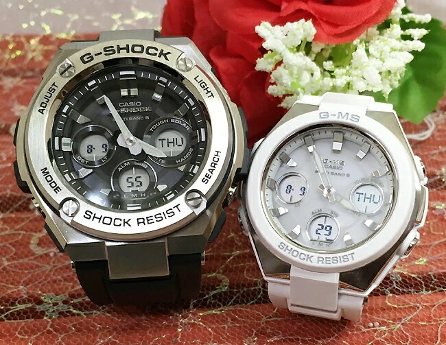 ペアウォッチ gショック 恋人たちのGショックペア G-SHOCK BABY-G Gスチール　G-MS カシオ 2本セット 電波ソーラー GST-W310-1AJF MSG-W100-7AJF 人 49,500円