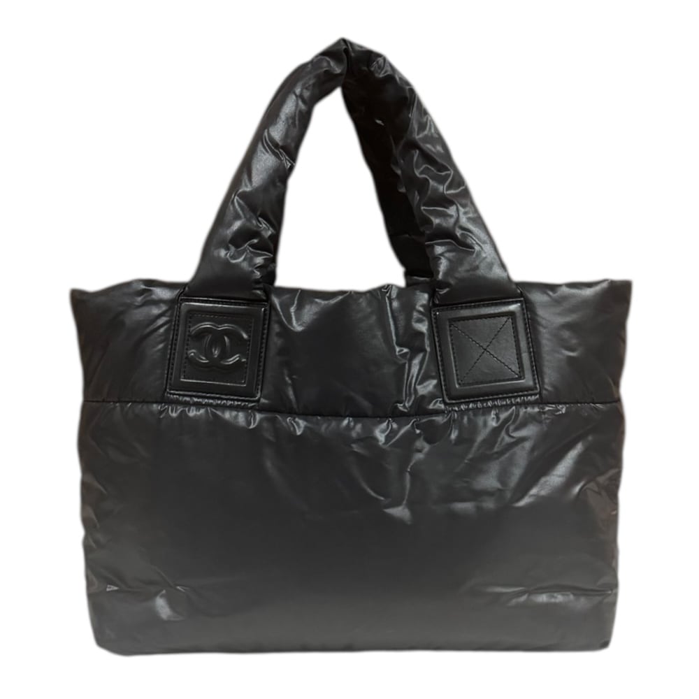 シャネル スモールトートバッグ コココクーン トートバッグ ナイロン A47108 ブラック CHANEL 中古