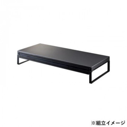 LIHIT LAB.(リヒトラブ) 机上台 幅590mm・引出し付 マットブラック A-7338-124